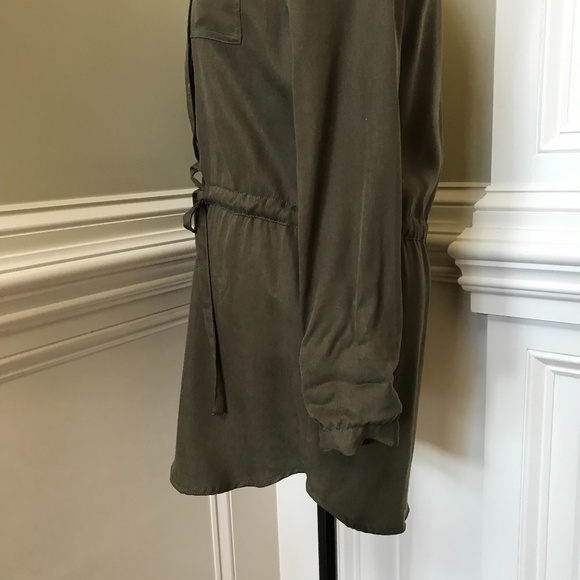 Michael Stars Shirt Dress XS Green Long Sleeve - Picture 11 of 13